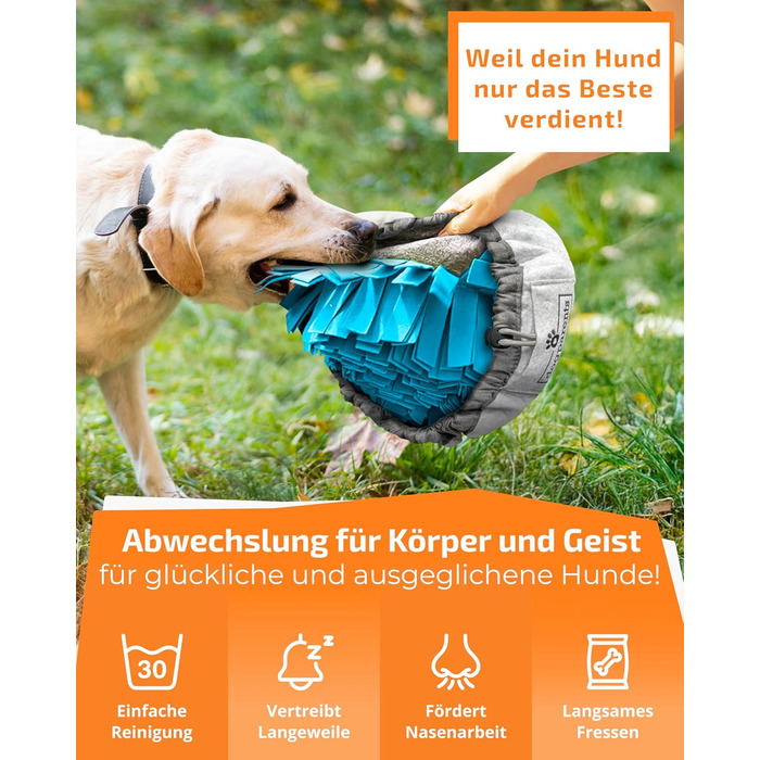 DOGPARENTS® нюхальний килимок для собак малих і великих, міцна синя іграшка-килимок для занять і пошукових ігор