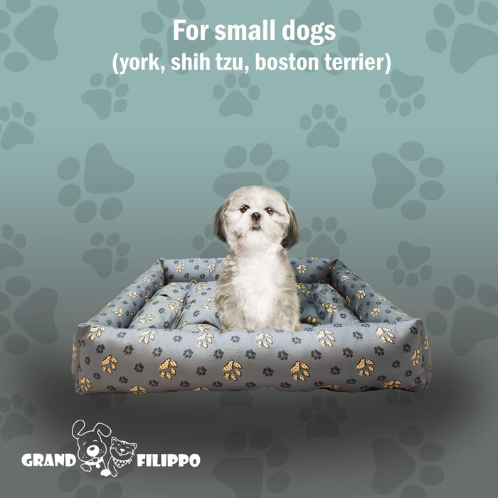 Водонепроникне ліжко для собак - ліжка для маленьких та великих собак, кошик для собак, антиковзаюча підставка (65x55x16, Велика лапа)