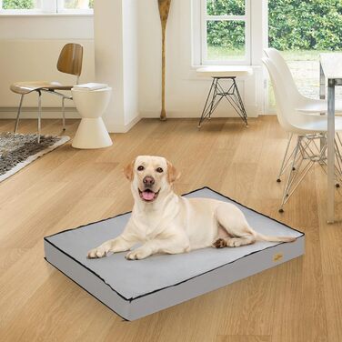 Ортопедична водонепроникна лежанка для великих собак BingoPaw XL 110x85x10 см, сіра, з товстим поролоном, гіпоалергенна