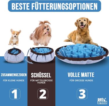 PET ARENA килимок для нюхання собак – килимок для пошуку, міцні матеріали, інтелектуальна іграшка для собак, регульований розмір, можна прати, блакитний