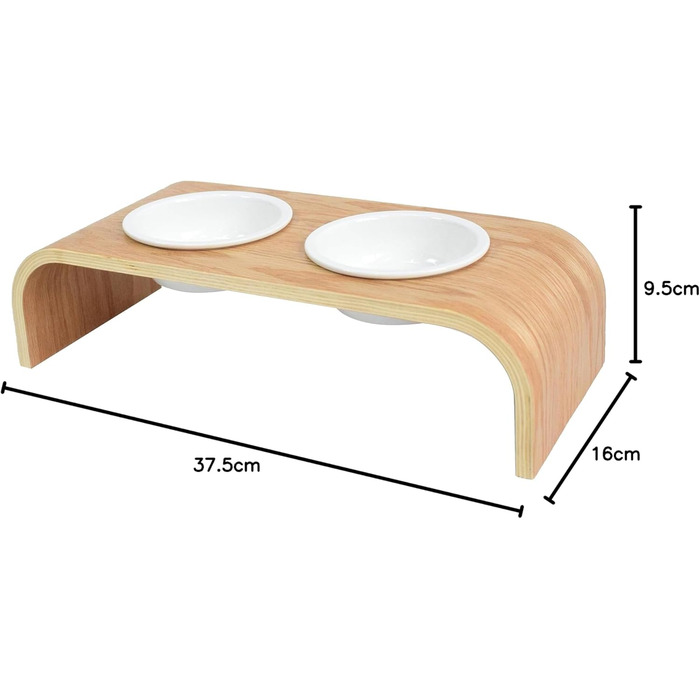 Набір мисок для котів та маленьких собак Neustein: 4 миски (2+2), 250 мл, кераміка, бамбук