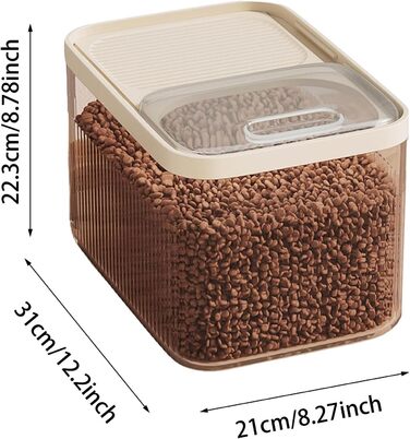 Контейнер для корму для собак та котів, 13,6 кг, з мірною ложкою, великий, герметичний, складний, 31 x 21 см