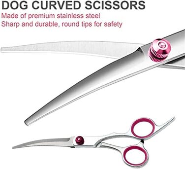 Професійний набір ножиць для грумінгу собак 4 в 1, 6 дюймів, ножиці для стрижки шерсті собак, прямі та зігнуті ножиці, ножиці для фінальної обробки з зубчиками