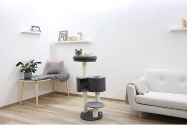 Дряпка для котів Kerbl Fridolin з фетру, сірого кольору, розмір до 55x52x106 см