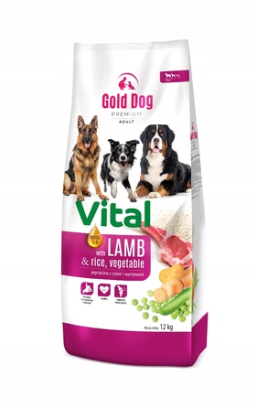 Сухий корм для собак Gold Dog Vital Premium 12 кг, ягня з рисом та овочами