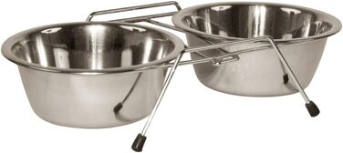 Підставка для мисок для тварин Kerbl, 2x1800 мл, нержавіюча сталь, для котів та собак