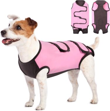 Комбінезон для собак після операції ASENKU: захист ран, анти-витік, альтернатива конусу (S, Рожевий)