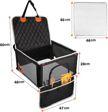 Автокрісло для собак - комфортне та дихаюче, для маленьких та середніх порід. Зручне, складне автокрісло для собак для заднього та переднього сидіння.
