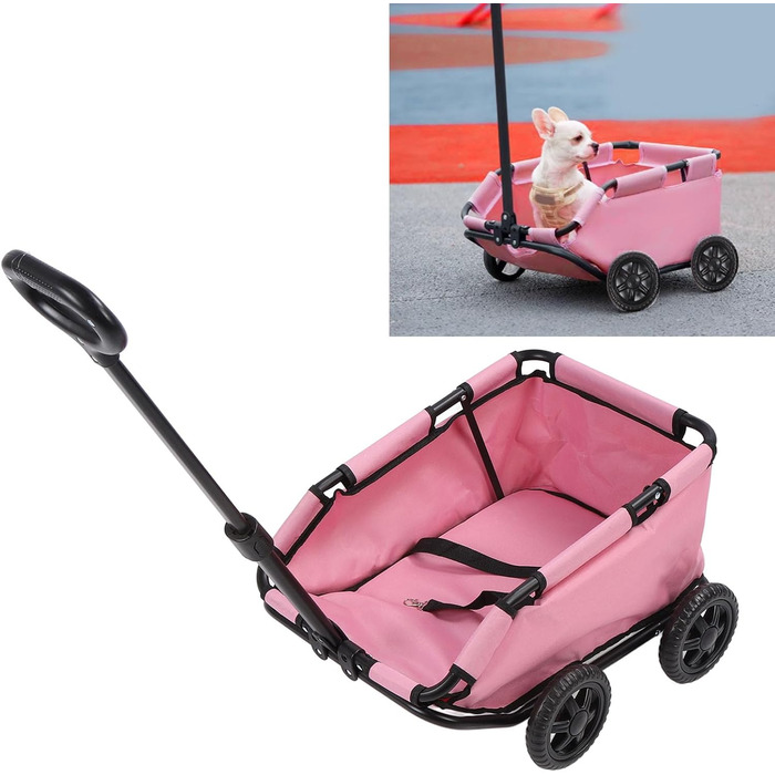 Складана візок для собак 4-Rad, Переносний дитячий візочок для домашніх тварин, візок для котів та собак, 51 x 35 x 23 см, підходить для собак, котів та інших дрібних тварин