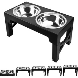 Підвищена годівниця для собак та котів, складна, регульована по висоті, для маленьких, середніх та великих порід
