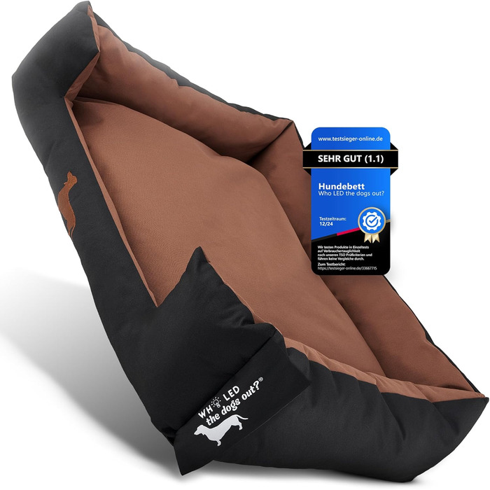 Міцне ліжко для собак: великих, маленьких, цуценят та літніх собак. Зручне собаче ліжко-корзина, різні кольори (M, онікс)