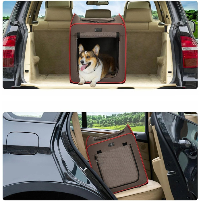 Переноска для собак PetsFit, коричнева, L/XL (64 см x 79,5 см x 56 см)