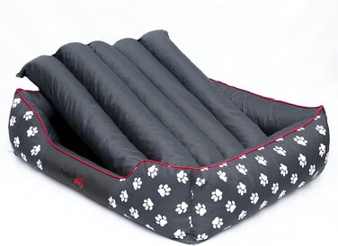 Ліжко для собак Prestige M, сіре з лапами, 85 x 65 см - знімний, пральний чохол