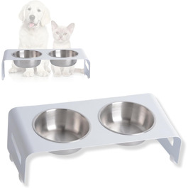 Підставка для корму для котів PETLINUS: ергономічна годівниця з нержавіючої сталі та металу, для котів та маленьких собак