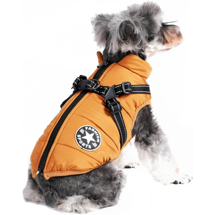Тепла куртка для собак BT Bear, водонепроникна, для дрібних собак та цуценят (Помаранчевий, S)