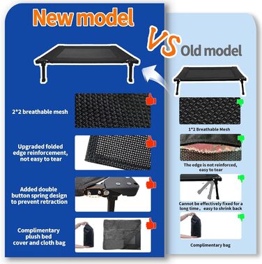 Охолоджуване ліжко для собак Pozico, складане, з металевим каркасом та дихаючою сіткою, для собак та котів, чорне, розмір L (83x66x20)