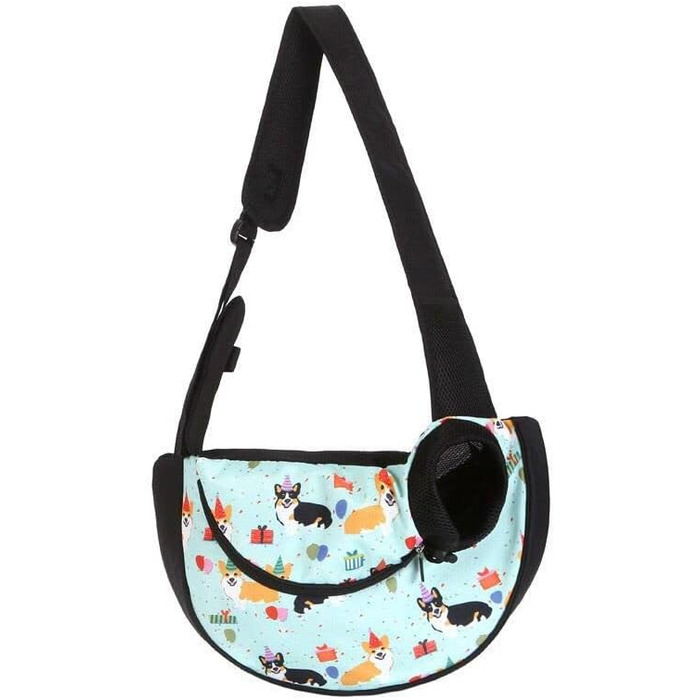 Транспортна сумка для собак і котів: переноска для тварин, регульована, дихаюча сітка, для прогулянок (зелена, 48x30 см)