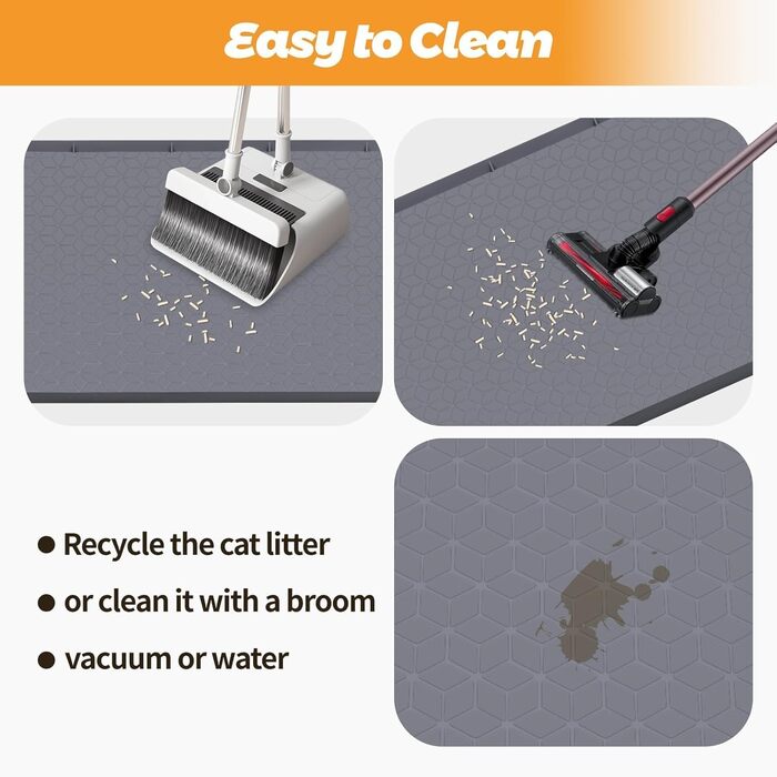 Килимок для котячого туалету Kalolary – великий, силіконовий, вологостійкий (130 x 65 см)