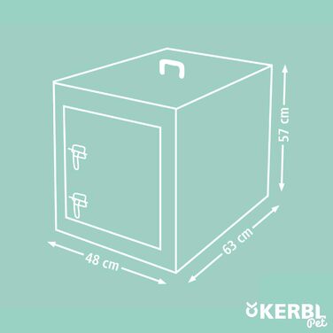 Складана металева транспортна клітка для тварин Kerbl Pet, 63×48×57 см, 1 дверцята, чорна