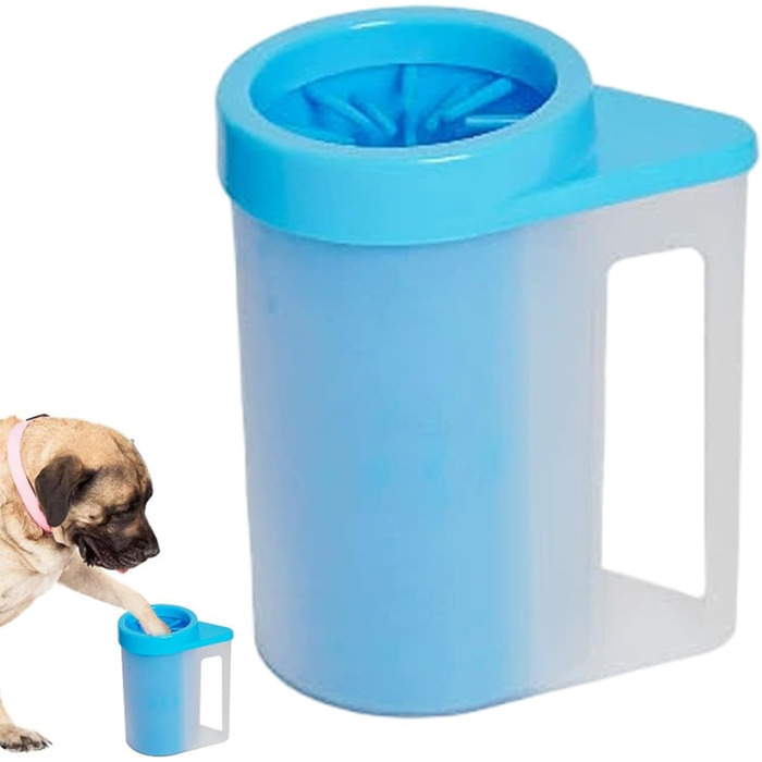 Миска-мийка для лап собак Joygoodta з м'якою силіконовою щіткою, портативна мийка для лап, 360° очищення, для дому