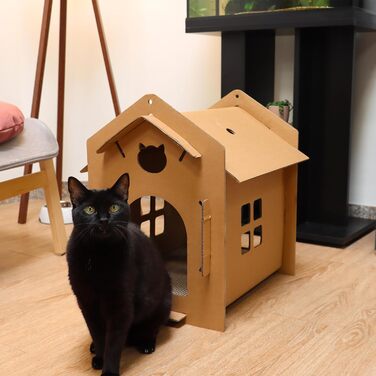 Котячий будиночок-дряпалка Croci з картону, 42x35x50 см, багатокольоровий