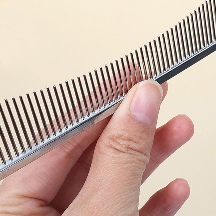 Гребінець для собак та щітка для котів | Абребінець для грумінгу, аксесуари для купання, для довгошерстих порід, цуценята, сріблястий