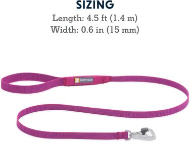 Повідок для собак RUFFWEAR Hi & Light з міцним Crux-Clip, інтегрованою сумкою для зберігання, компактний, рожевий Alpenglow