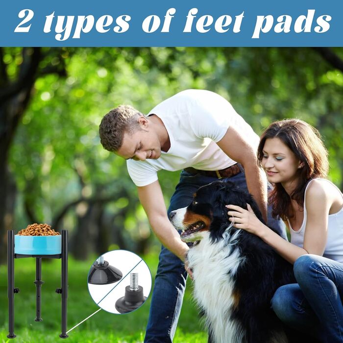 Підвищена годівниця для собак з платформою, регульована висота 6-10 дюймів, з наклейкою для імені, для домашніх тварин