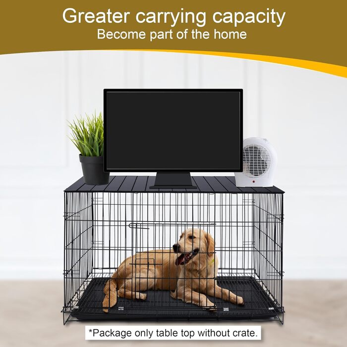 Алюмінієвий накладний лежак для собаки на переноску 91.4 см, складний, декоративний, для лежака/переноски для собак, чорний