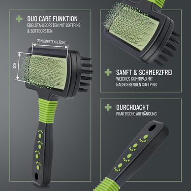 Щітка для собак та котів ReaVET, з функцією вичісування, для довгошерстих порід, велика (L), 2-в-1