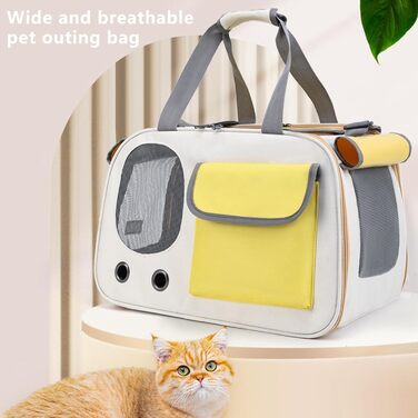 Транспортна сумка для тварин - переноска для кота/собаки, жовта | Складна переноска для домашніх тварин