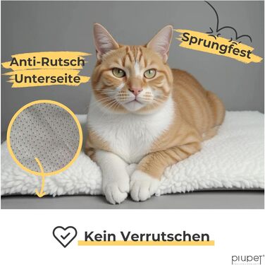 PiuPet Клітка-ліжко для котів на підвіконня 90x25 см | Нековзне ліжко для котів на підвіконня | М'яка, самонагріваюча ковдра для котів | Бежевий