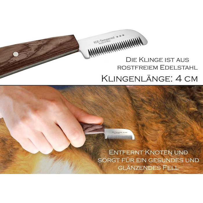 Набір для грумінгу собак 4 в 1: машинка для стрижки, щітка для підшерстя, триммінгові гребені, видалення ковтунів. З нержавіючої сталі з дерев'яною ручкою