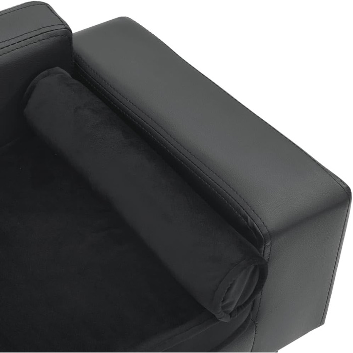 Софа для собак VidaXL 81x43x31 см, плюш, штучна шкіра, сірий колір