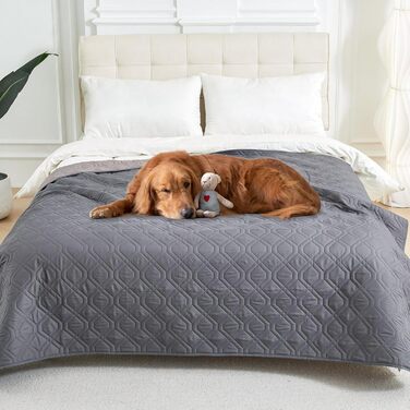 Водонепроникний килимок для собак Dokeno - двосторонній, м'який, для великих та маленьких собак/кішок, захист для дивану, ліжка та авто, придатний для прання (132 x 213 см)