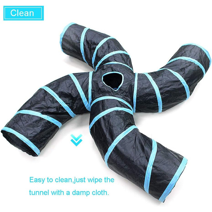 Туннель для котів Bemodst 4-Way, інтерактивна іграшка-лабіринт для кошенят, кроликів, щенят, хорячків, морських свинок