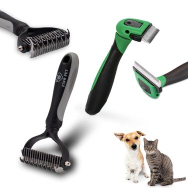 Набір гребінців для собак та котів (2 шт.) - щітка для підшерстка, ефективний догляд за шерстю, ідеально для довгошерстих тварин та підшерстка, аксесуари для котів та собак