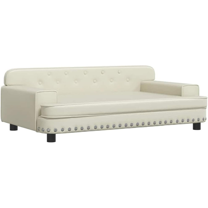 Крісло-ліжко для собак та котів з екошкіри, 90x53x30 см, кремовий колір