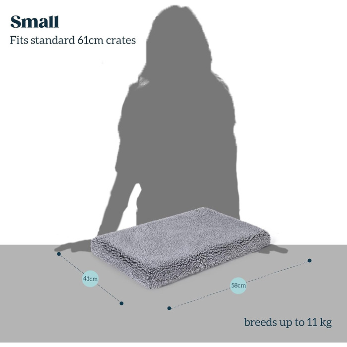Лежанка для собак Stoutwool 10см, стійка до кусання, ортопедична, для маленьких порід, 58x41x10см, сіра