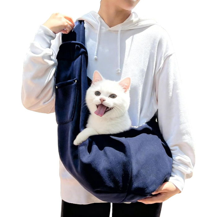 Сумка-переноска для собак Quorvex Sling - зручна переноска для тварин | Ідеальна для цуценят, кошенят та маленьких собак, для подорожей, прогулянок та покупок (блакитна)