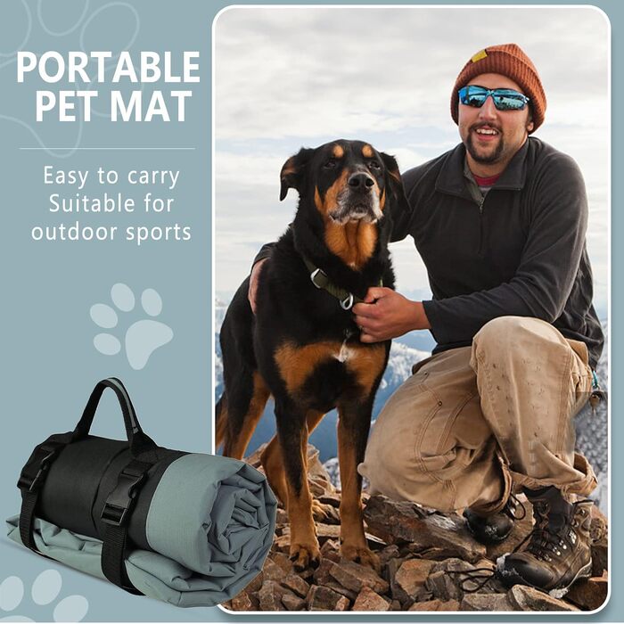 Лежанка для собак та котів WESKIFAN: водонепроникна, знімний чохол, 58 x 86 см, сіра