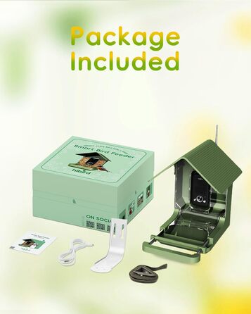 Розумний годівничка-відеокамера для птахів Hibird 32МП, 4K, AI, Wi-Fi, нічне бачення, 10000мАг, 32ГБ