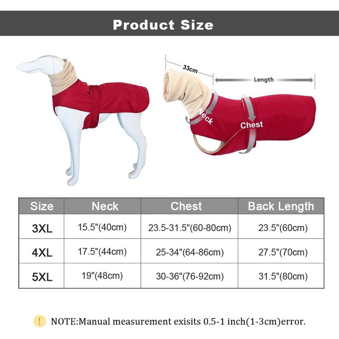 Водонепроникна тепла куртка для собак на осінь/зиму, чорна, 5XL