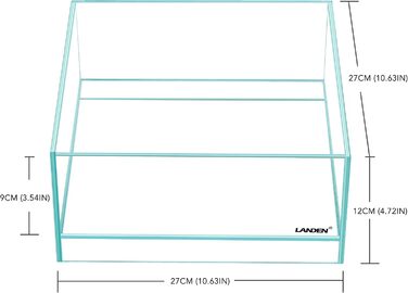 Акваріум LANDEN 45P 38 л безрамковий, ультрапрозоре скло, 45×30×30 см, товщина 5 мм, з нано-підкладкою