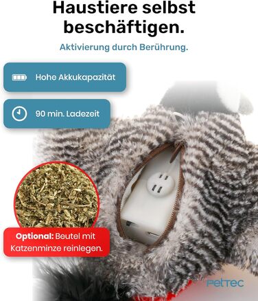 Інтерактивна іграшка для котів PetTec® з лазерним вказівником - автоматична, електрична, для зайнятості 24/7