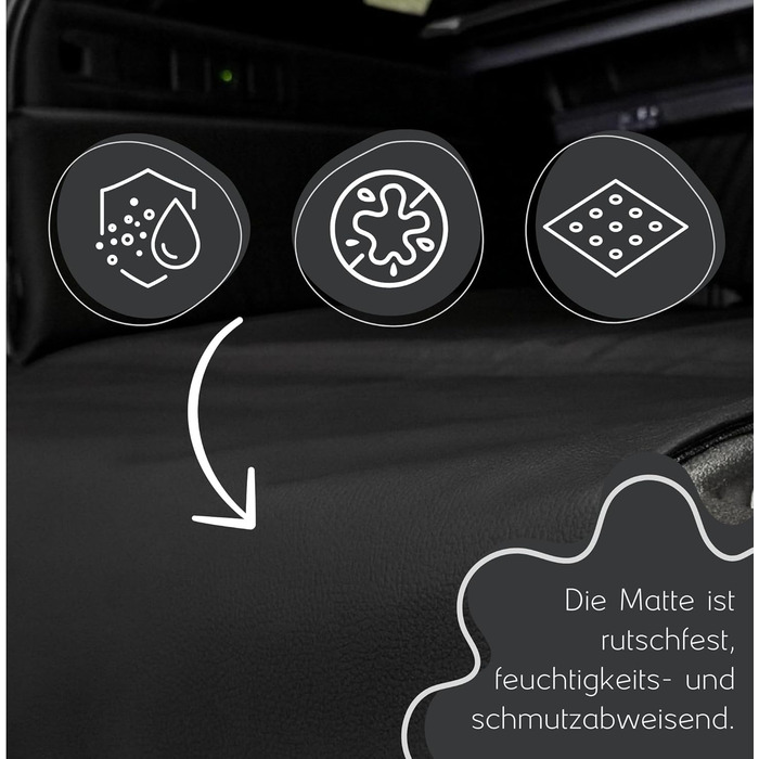 Килимок у багажник для собак Golden Dog, захист для автомобільного сидіння, чорний, 110 x 90 см, штучна шкіра