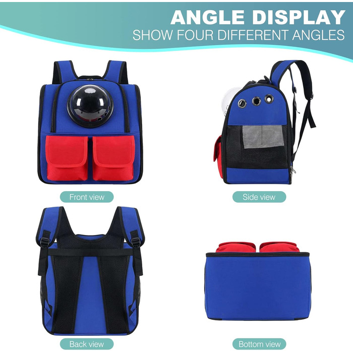 Рюкзак для кота PETCUTE, чорний, з висувною матрацом, для маленьких котів та собак, дихаючий, складаний, Oxford-Tuch