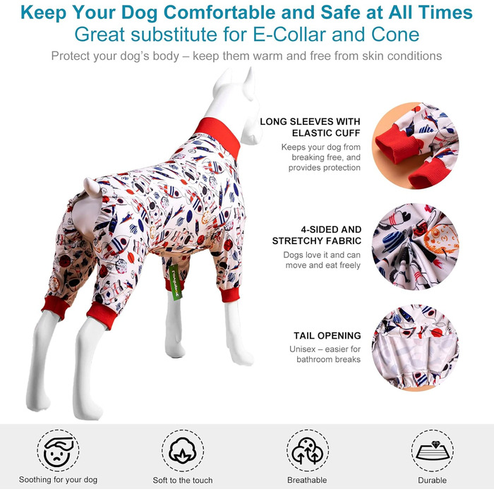 Піжама для собак великих порід LovinPet з принтом 