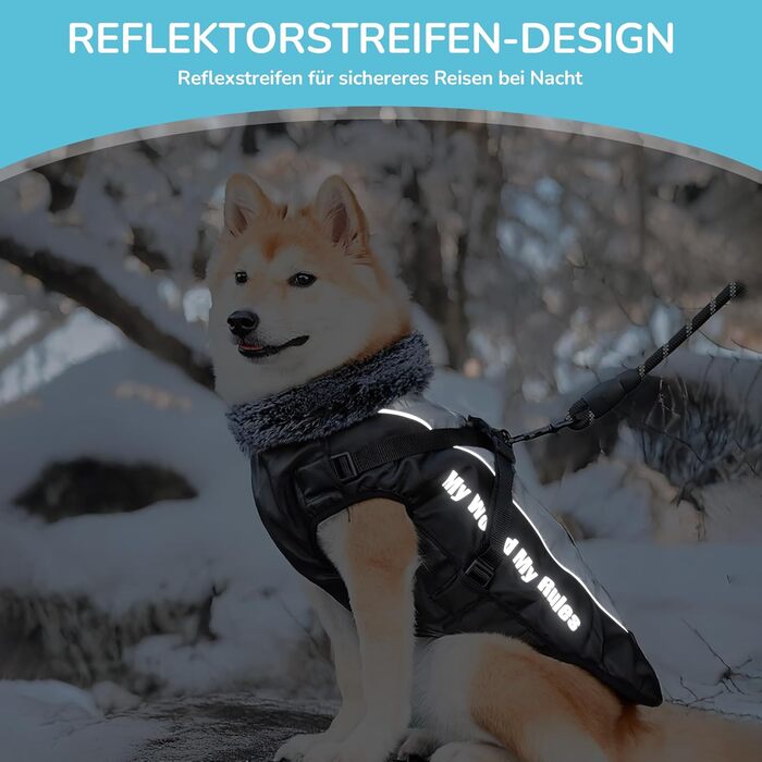 Водонепроникний теплий зимовий одяг для собак ALLSOPETS: куртка з відбиваючими смугами, тепла жилетка для холодної погоди (білий, 5XL)