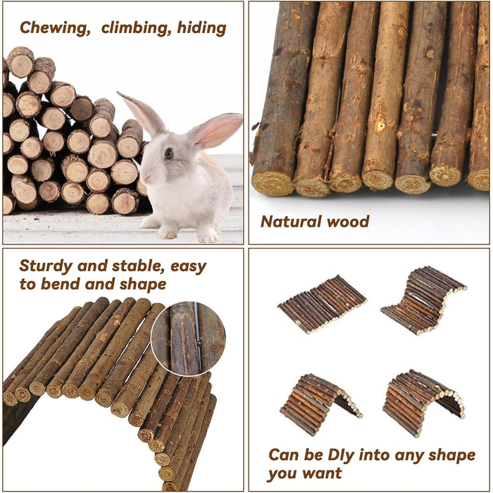 Дерев'яна кішка-міст Kathson для гри гризунів: хом'як, кролик, єнот, тхір, їжак, щур, білка та інші